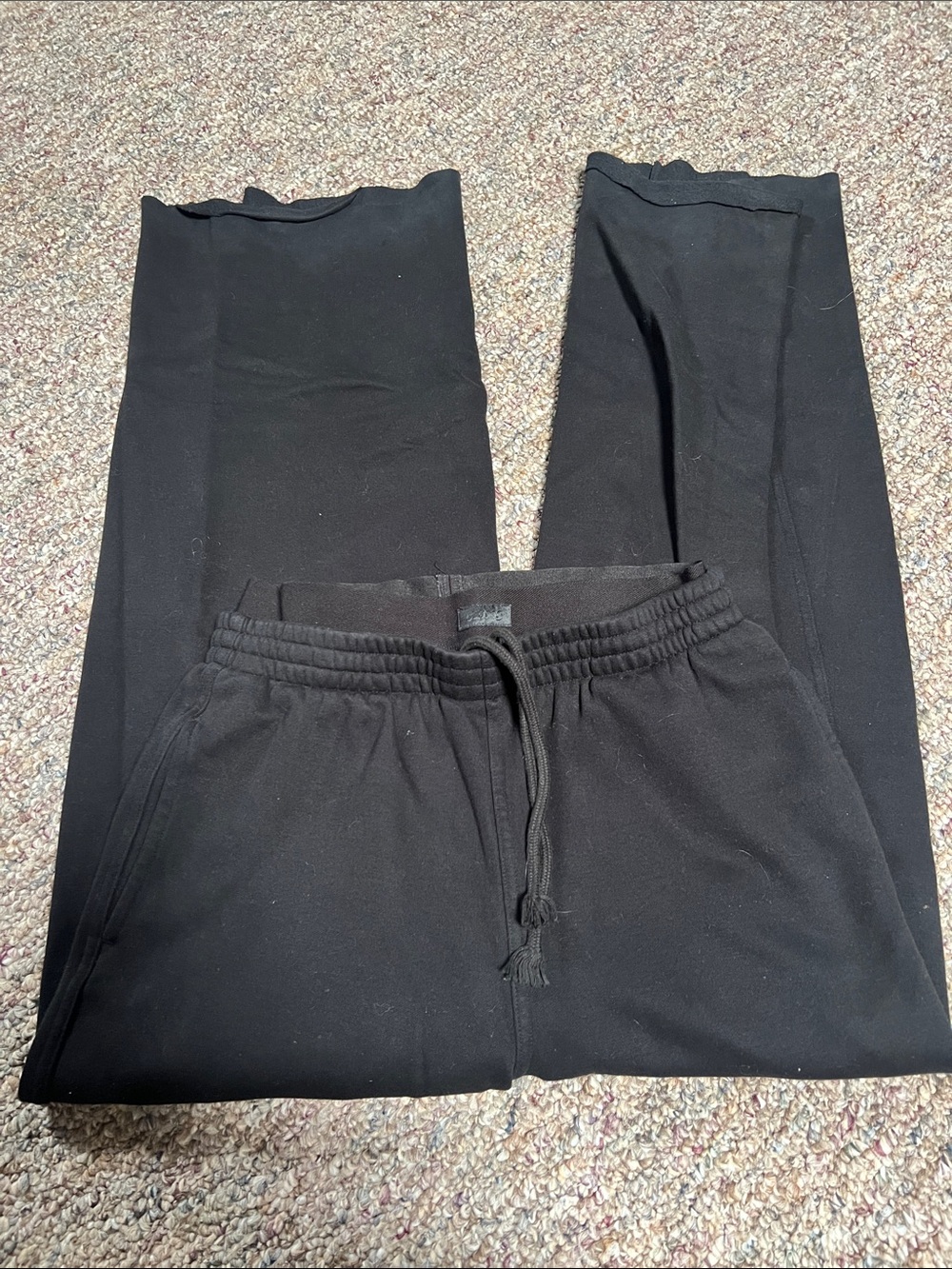 SKIMS double waistband oversized sweatpants in black